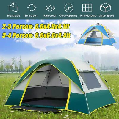Barraca Totalmente Automática para 2-3 Pessoas/3-4 Pessoas À Prova de Chuva À Prova de Vento Toldo Sombreamento Praia Camping Caminhadas Barraca Camping Viagem Barraca Familiar Azul/Verde