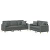VidaXL Ensemble de canapés 2 pcs coussins gris foncé tissu 3202135