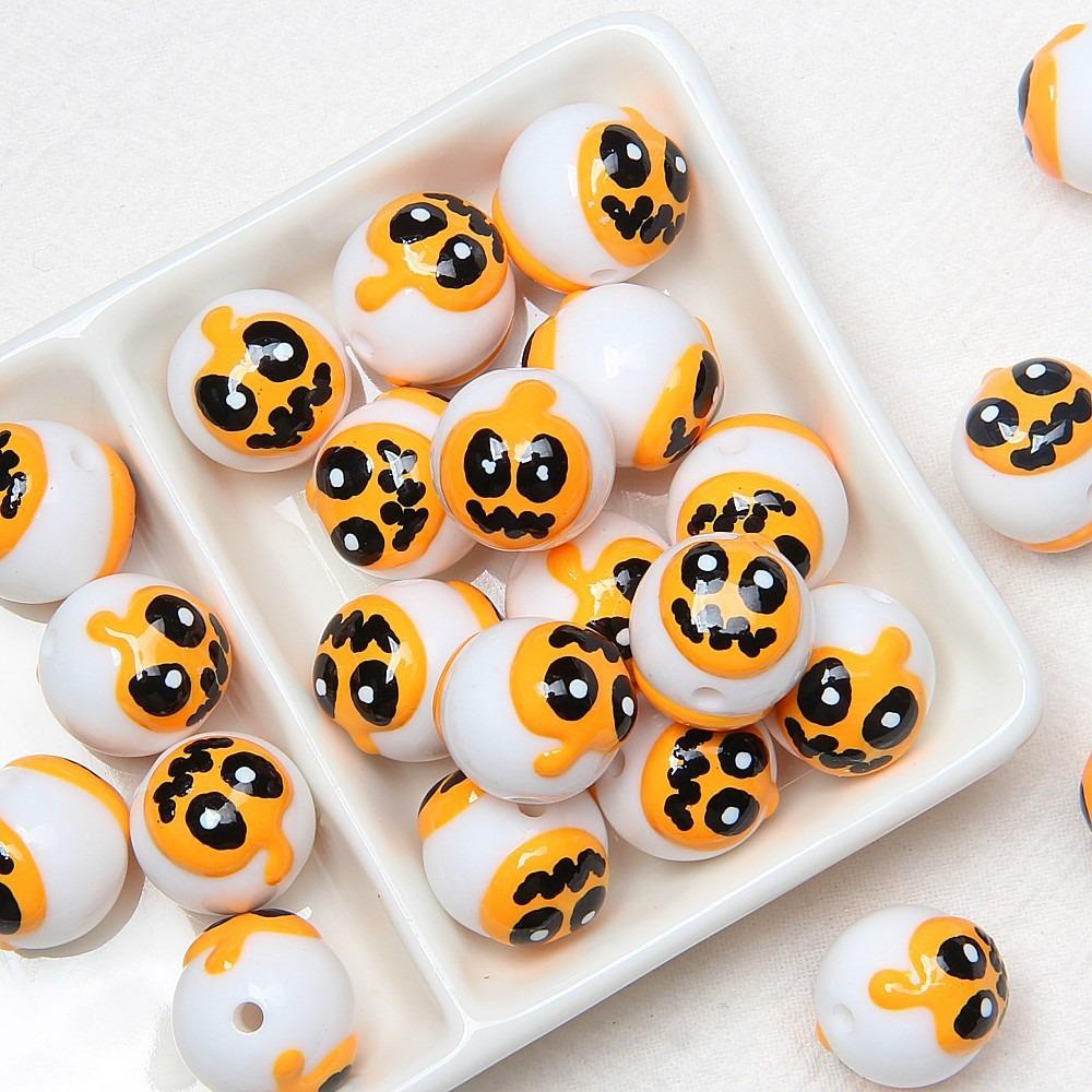 10 Stück Acryl Halloween DIY Schmuckperlen Cartoon Handgezeichnete Acrylperlen Schmuckherstellung