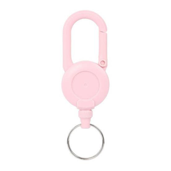 Retractable Keychain with Steel Wire Rope Carabiner Badge Reel Holder Clip Key Ring Heavy Duty Outdoor Camping Climbing Anti-lost Buckle