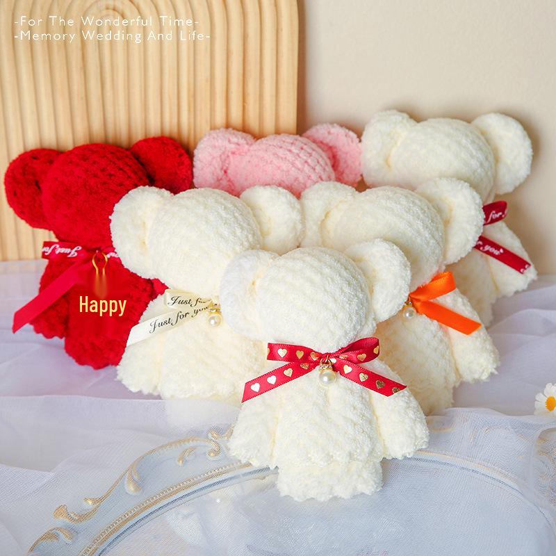 30x30 Coral Fleece Little Bear Towel - Wedding Gift Box, Favours & Cake Decorations