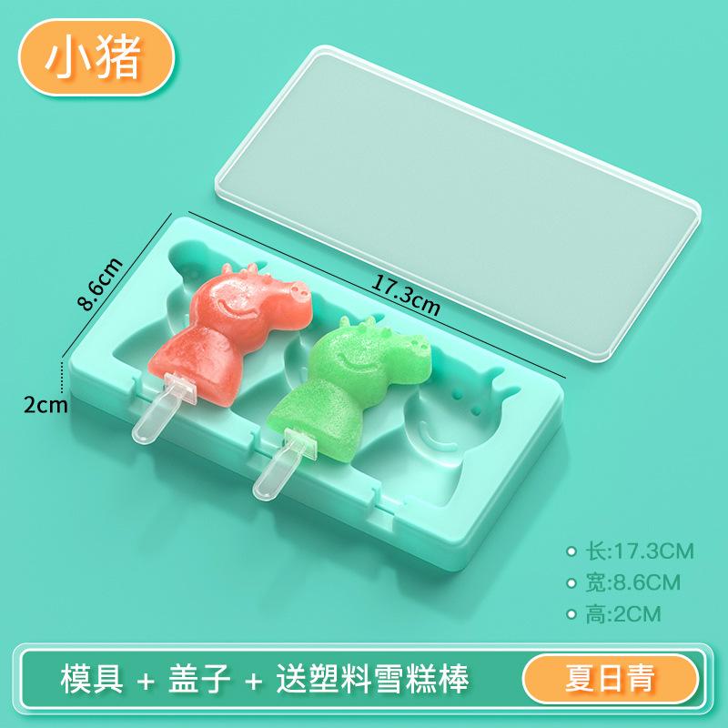 Multiple Styles Cute Silicone Ice Cream Molds Animal Love Snowman Rabbit Shape Mold Popsicle Making Kit with Lid Kitchen Tools