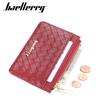 Baellerry Women's Short Purse Woven Pattern Wallet Zipper Coin Purse Fashion Card Holder Pu Leather Billfold