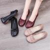 Middle-aged large-size leather women's shoes single shoes women's spring and autumn new casual shoes medium grandma flat leather shoes non-slip and 