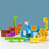 1 Stück Holzpuzzle Kinder Montessori Spiele Cartoon Tier Fahrzeug Puzzles für Kinder Lernen Lernspielzeug