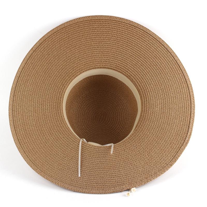 Simple style spring and summer women's dome big straw hat pastoral style leisure outdoor visor travel hat sun hat