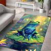 Tappeto Tappetino con Stampa Rana Foglia Arcobaleno Lucciole per Soggiorno Camera da Letto Divano Zerbino Decorazione per la Casa Tappetino Antiscivolo