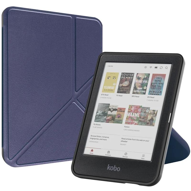 Auto Slaap/Ontwaak Hoesje Voor Kobo Clara Kleur / Zwart-Wit 6  Smart Case Meervoudig Gevouwen Stand PU Leer Cover Voor Kobo Clara 2e Hoesje Kobo Clara BW