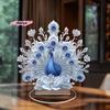 Décor Acrylique M-2D Figure de Paon Paon Lotus Dragon Loup Décor Pour Bureau Cadeau de Pendaison de crémaillère Décor de Bureau à Domicile Ornement Porte-bonheur