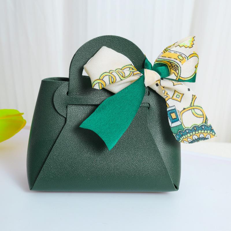 Small PU Leather Candy Gift Box with Handle 1010cm for Wedding Favors