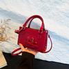 Chic Love Heart Handheld Small Square Bag For Women In Elegant Black White And Red For Fall Winter
