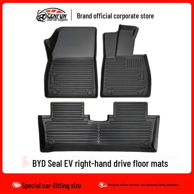 Eco-Friendly Odorless TPE Waterproof Floor & Trunk Mats for BYD Seal Right-Hand Drive EV