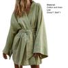Schnürkleid Robe Langarm Damen V-Ausschnitt Einfarbig Mini Kleid Streetwear