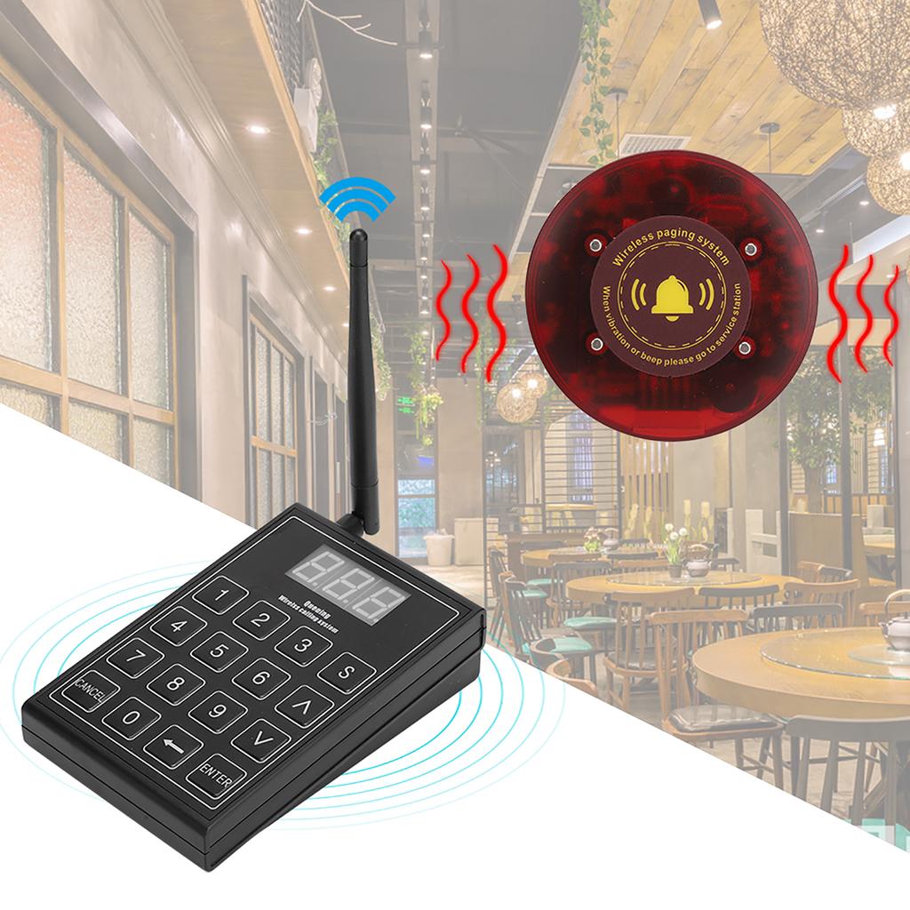 Coaster Pager Calling System Restaurant Guest Paging System 1 Transmitter with 30 PagersUK Plug