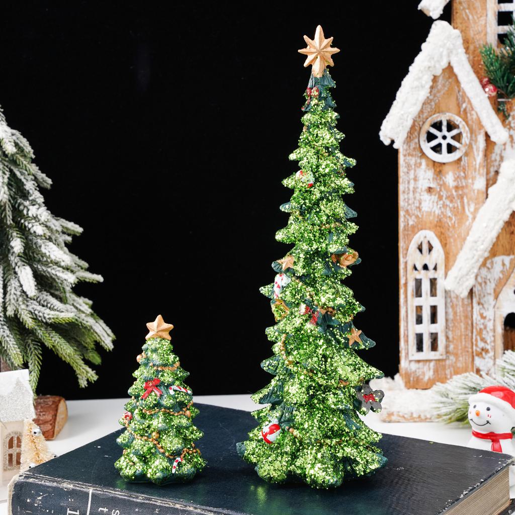 1PC, a Creative Green Christmas Tree Table Decoration Piece, with a Surface Coated with Small Glitter Sequins