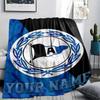 1PC Custom Name DSC Arminia Bielefeld Patterned Flannel Blanket Suitable For All Seasons for Home Decor Warmth and Comfort Gifts Holiday Present_xia