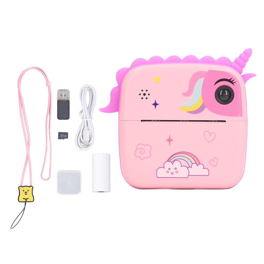 Toddler Digital Camera Toy High Definition Lovely Cartoon Selfie Instant Print Camera for Children