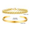 Men's 2pcs Set Simple Fashion Cuban Snake Link Chain Bracelet Stainless Steel Open Cuff Bangle Punk Hip Hop Jewelry Set Gifts
