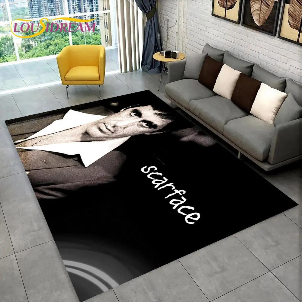 Film Scarface Tony 3D Baskılı Alan Halısı Büyük, Oturma Odası Yatak Odası Kanepe Giriş Halısı Dekorasyonu İçin Halı Kilim, Çocuk Oyun Kaymaz Zemin Matı