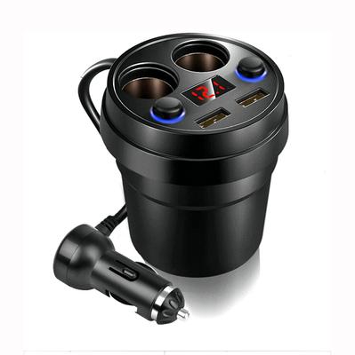 Rozdělovač automatického zásuvkového zapalovače, nabíječka do auta 2 USB rychlé nabíjení 3.1 a adaptér zapalovače ve tvaru 2 zásuvkové misky s LED displejem s dvojitým zapnutím/vypnutím