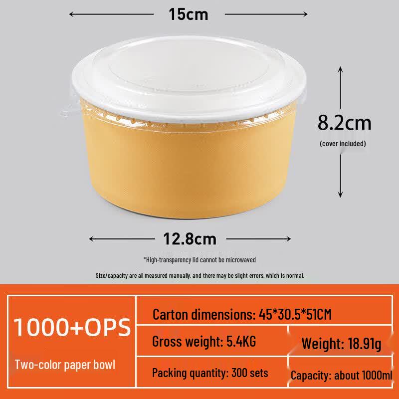 

Disposable Kraft Paper Round Food Container with OPS Lid