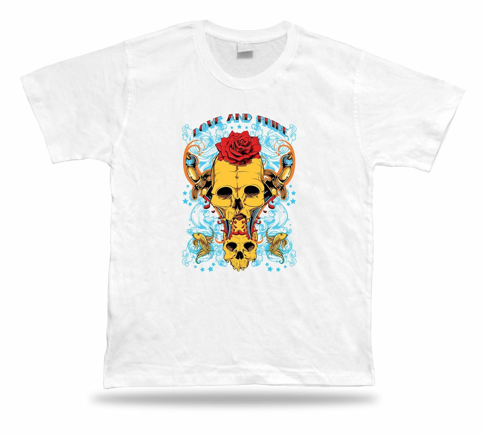 Tshirt Tee Shirt Birthday Gift Idea Love Pride Skull Dagger Emblam Rose Classic S разноцветный
