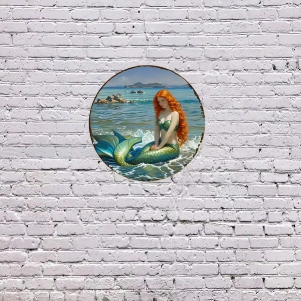 Vintage Mermaid Aluminum Wall Art Home Cafe Decor Halloween Gift