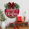1pc Rustic Wooden Round Door Hanger - Merry Christmas Plaid Bow Sign, Perfect for Farmhouse Home & Porch Decor decoracion