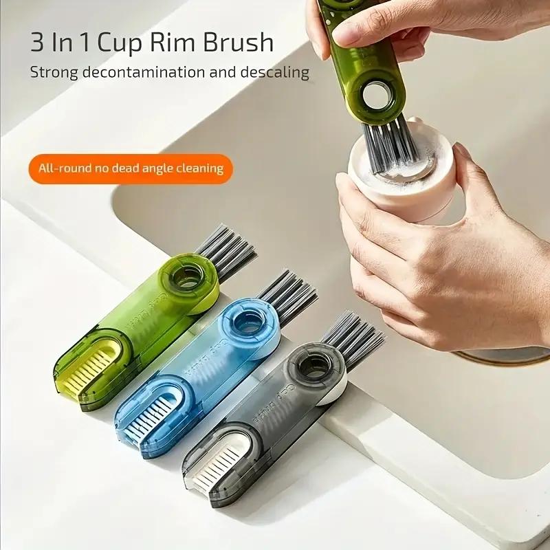 3Colors Multifunctional Cleaning Brush Cup Lid Cleaning Brush Cup Lid Groove Cleaning Brush Gap Cleaning Thermos Cup Lid Gap Cleaning Brush