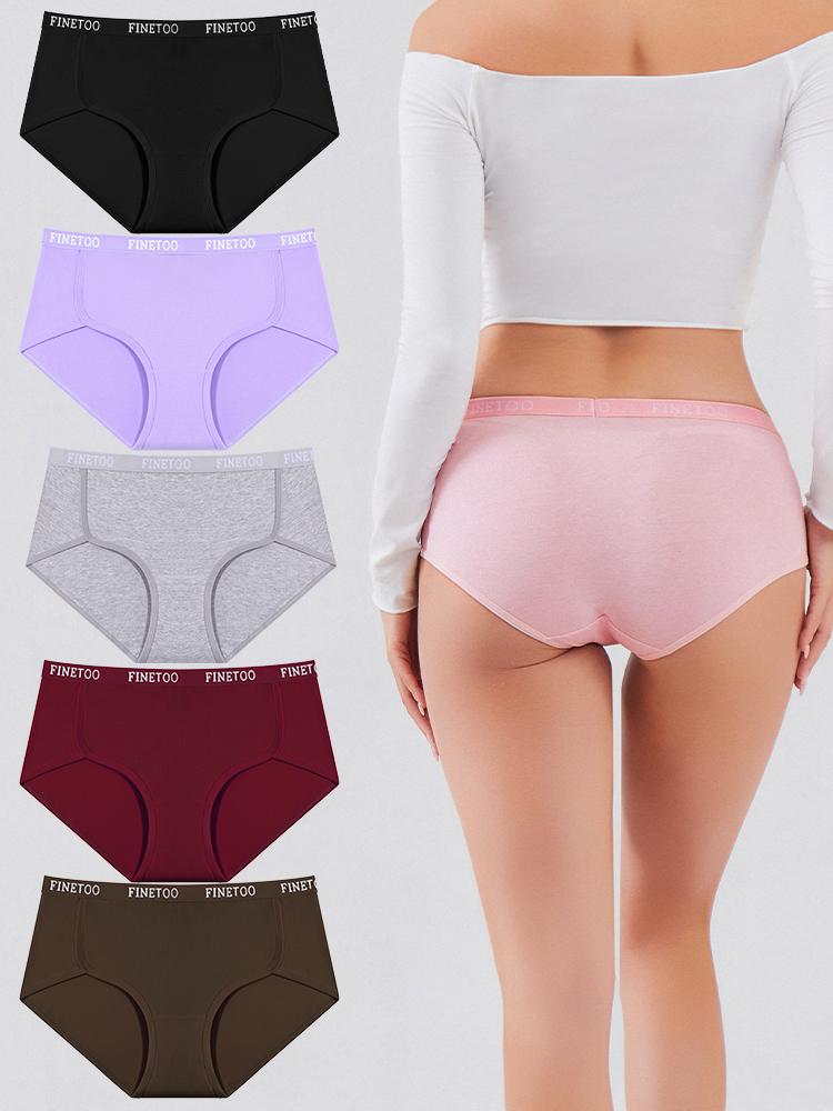 5Pcs/Set Women's Cotton Briefs Letter Belt Panties Seamless High Waist Breathable Underwear Female Stretch Comfortable Lingerie