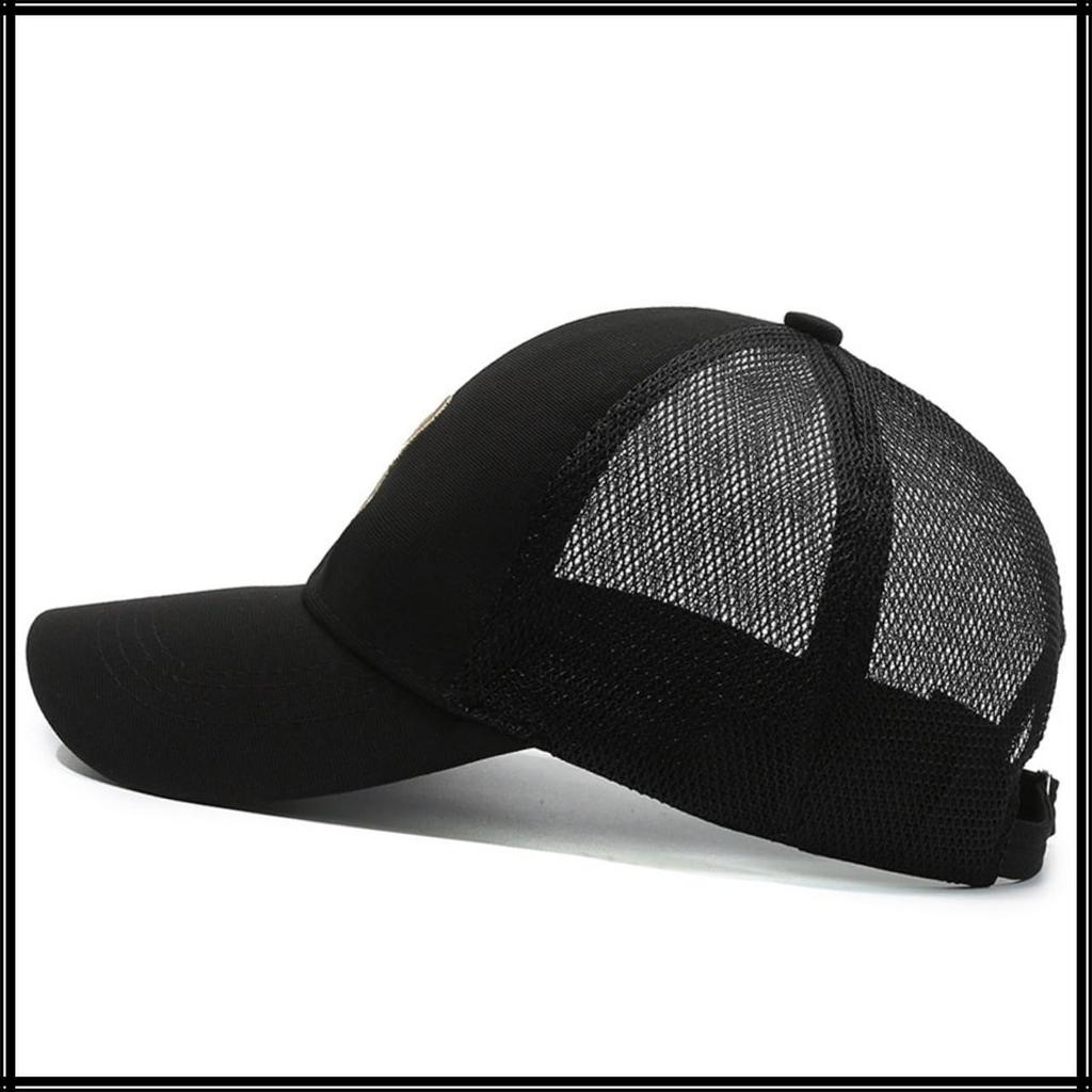 R Embroidered Cap Hat Mesh Design Casual Cool CZA020 [White Fang] Men's Women's (White)