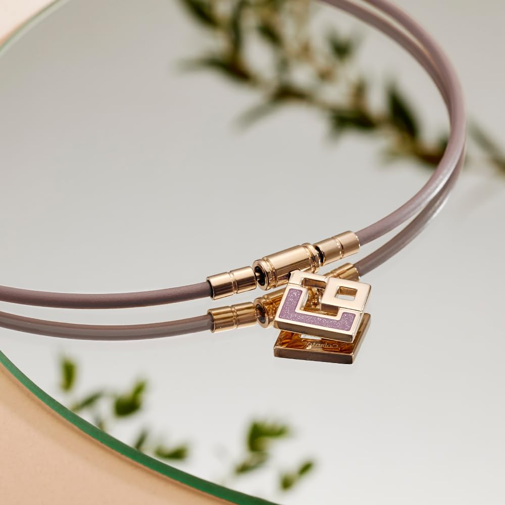 Colantotte TAO Necklace Slim AURA Mini Champagne Gold X Lavender M 43cm Lamé