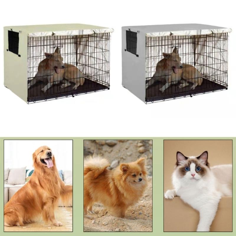 Copertura Antipioggia per Gabbia da Cane Copertura per Gabbia Metallica per Animali Domestici con Chiusura Aperta Tessuto Oxford Copertura Impermeabile per Gabbia da Viaggio per Cani