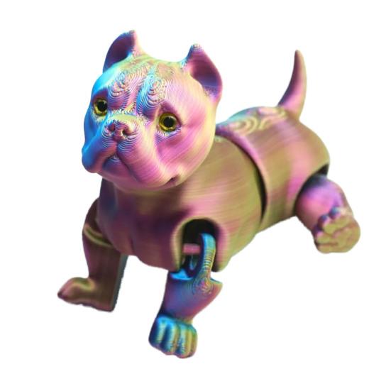 3D Printed Dog Model Fidget Toy Articulated Puppy with Movable Joints Flexible Animal Stress-Relief Toy Desktop Pet Gift for Collectors Home Decor