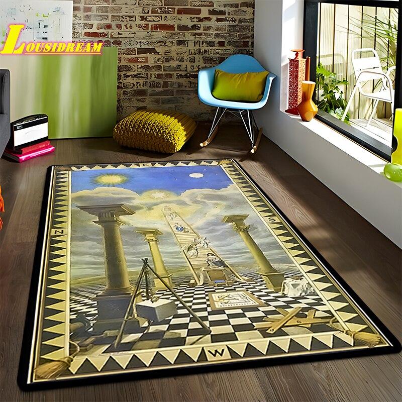 Freemason Illuminati Fashion Print Rug Home Decor Rug Anti-Slip Rug Living Room Bedroom Kitchen Bathroom Balcony Floor Mats