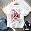 Labubu Cartoon Children's Short Sleeved T-shirt Casual Top Unisex Summer Round Neck Printed Girls' Clothing