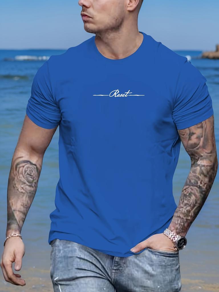 Unisexs Reset Pattern Summer Casual RoundNeck ShortSleeve TShirt Fashionable Versatile Daily Wear TShirt Breathable