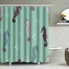 Seahorse Print Shower Curtains Bath Tissue Storage Bag Waterproof Home Decoration Bathroom Accessories Decorative Set