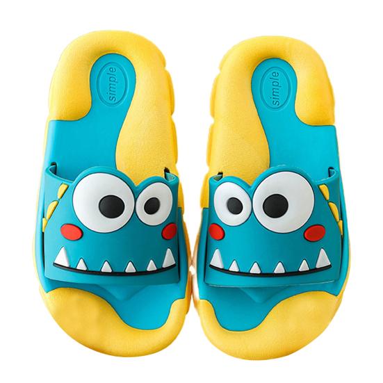 1 Pair Anti-fade Kids Slippers All-match Useful Cartoon Frog Design Children Slippers