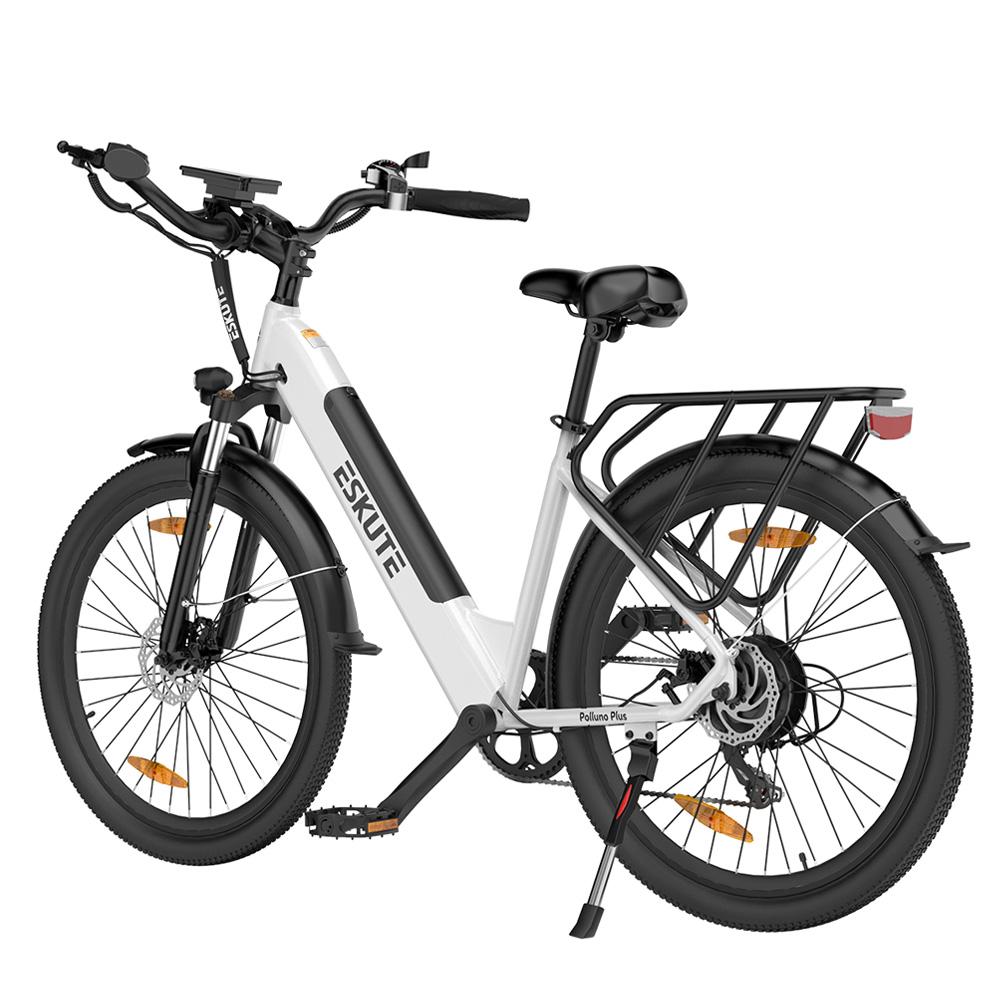 Eskute Polluno Plus26 Alloy Frame E-Bike 250W, 36V 20Ah, Shimano 7-Speed, Taillight, 26" High-Speed Tires Commuter E-Bike for Adult