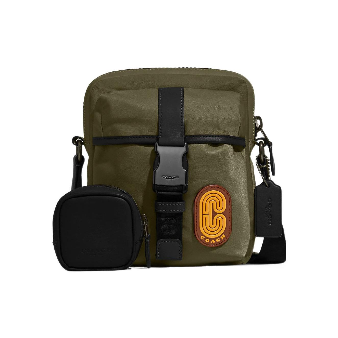 

Coach Max 18 Zipper Closure Multi-Functional Pocket Crossbody Bag Men Shoulder Bag Olive-Green C9836-QBRM3 Basic Set (Bag+Dust Bag)