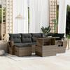 VidaXL Garden Lounge Set with Cushions 7 Pcs Grey Braided Resin 3268050