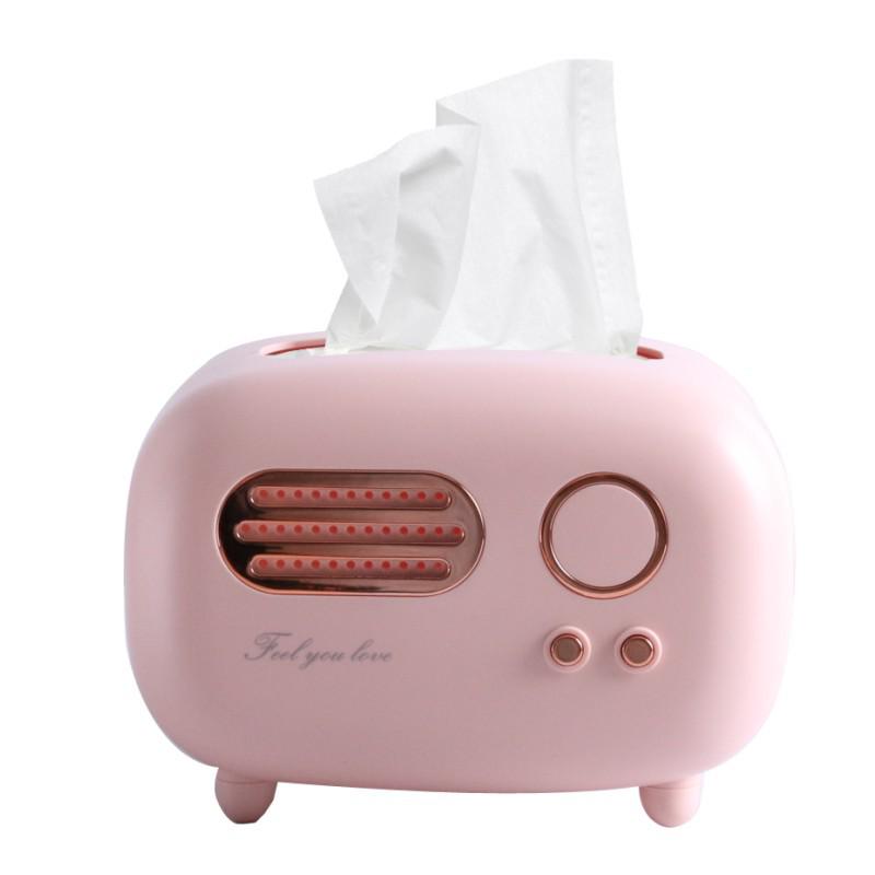 Punch-Free Retro Record Player Tissue Box - Light Luxury Storage for Home and Hotel