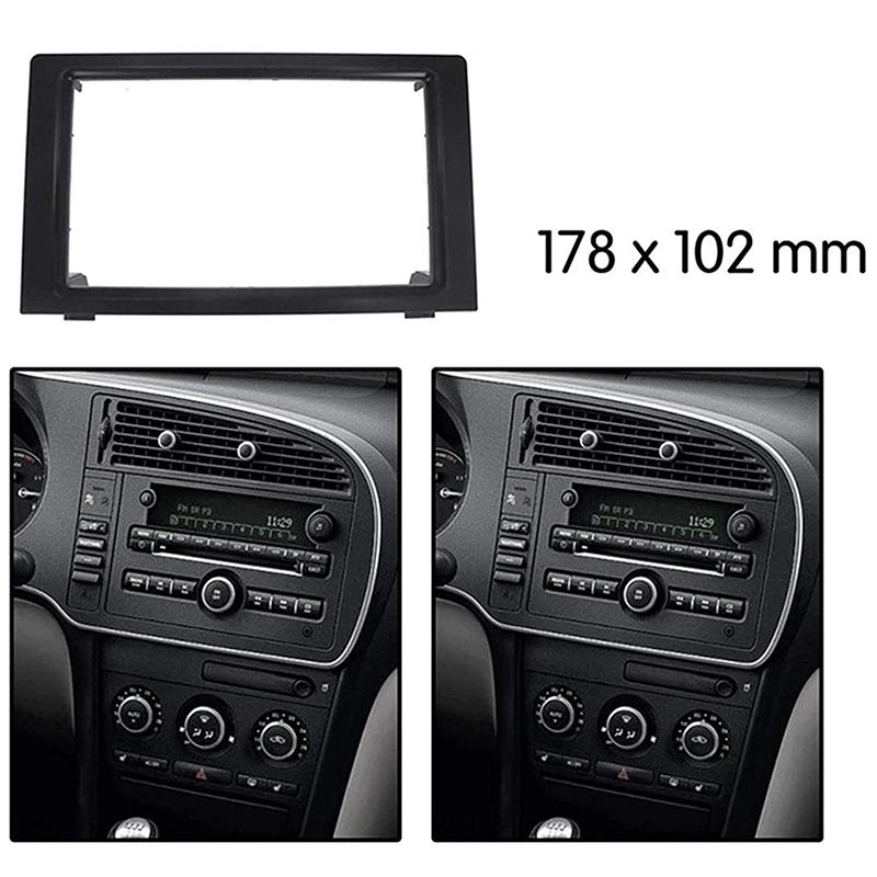 For SAAB 9-3 2007-2011 Car Stereo Radio Fascia Dash Panel 2 Din Frame Trim Kit