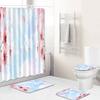 Watercolor Textured Bathroom Shower Curtain Floor Mat Toilet Cover Foot Mat Four-Piece Set
