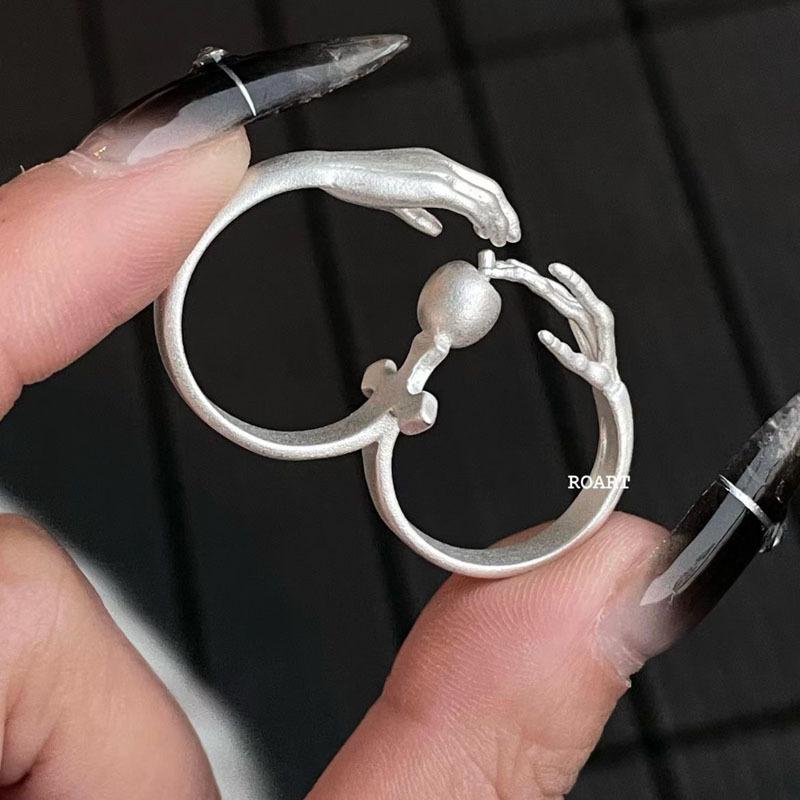 

Оригинальный дизайн Кольцо Адама и Евы Мужское и женское Личность Премиальное кольцо на два пальца Открывающееся регулируемое кольцо Ювелирные изделия