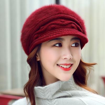 Autumn And Winter New Wool Hat Padded Otter Hair Hat Winter Rabbit Hair Cap High-Grade Ladies Hat