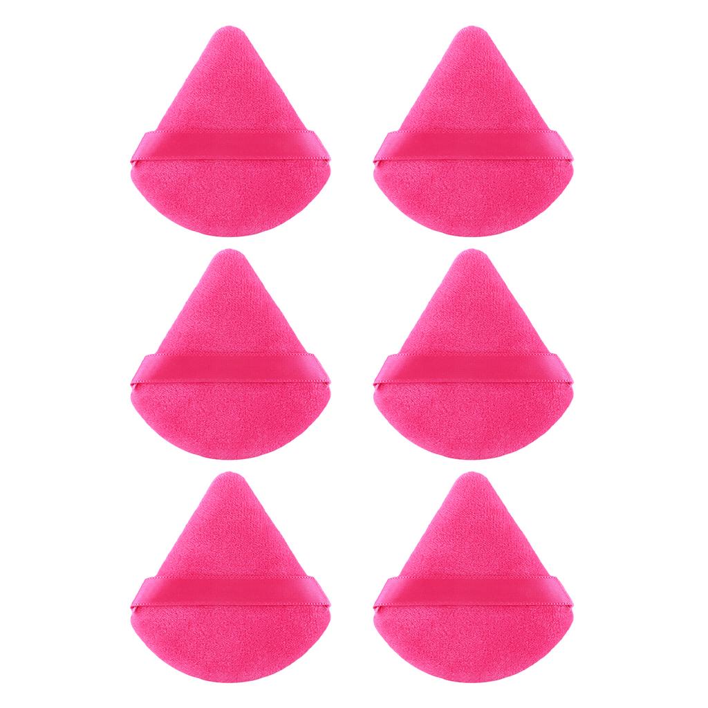 6 Pcs Powder Puff Face Makeup Sponge Soft Velour Triangle Powder Puffs For Loose Powder Body Powder Cosmetic Foundation Beauty