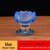 Seven-Color Crystal Lotus Candle Holder for Buddha Offerings | Eight Treasures Glass Butter Lamp Stand for Home