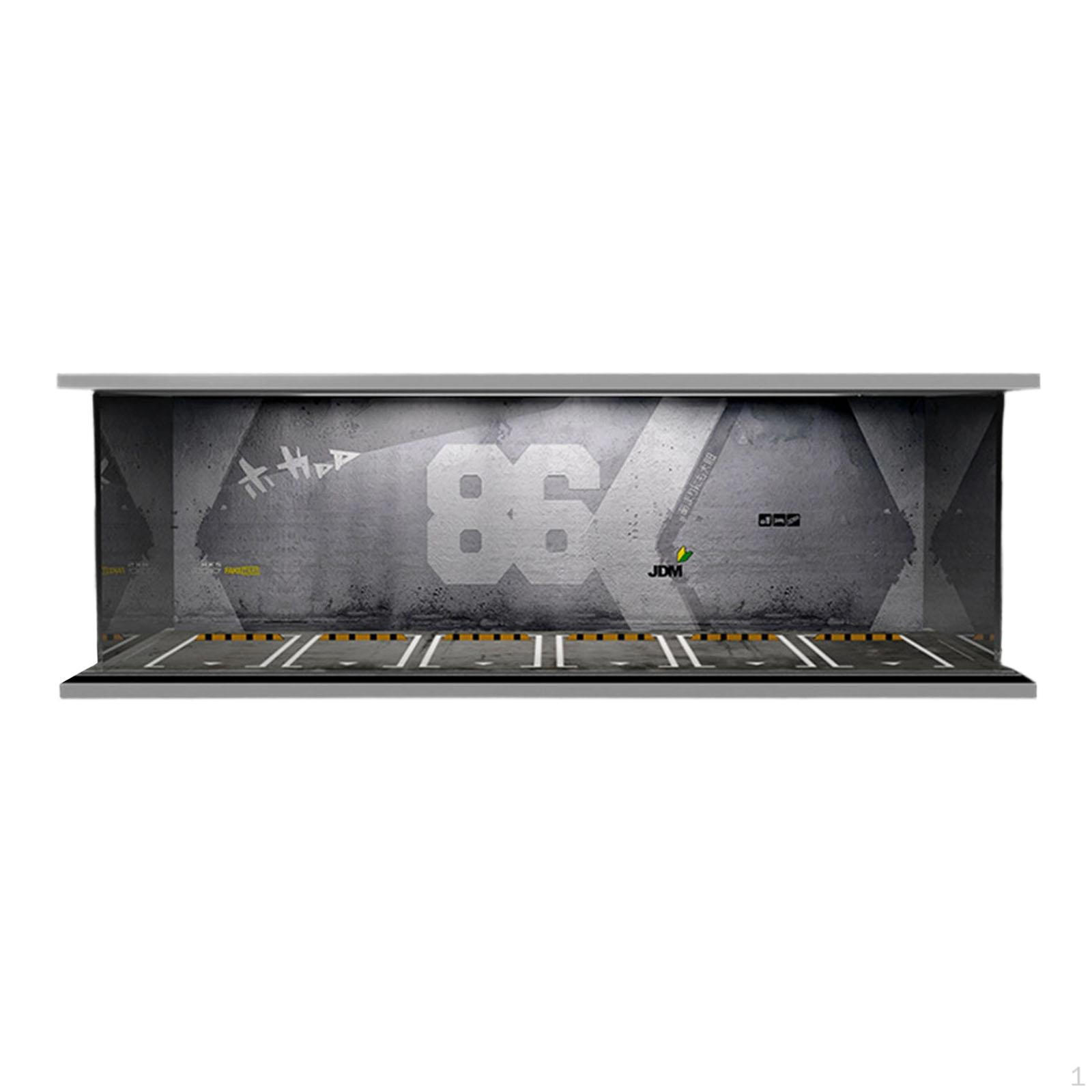 

1/64 Car Model Display Garage Showcase with LED Lighting Acrylic Frame Dustproof Cover Box Suitable AE86